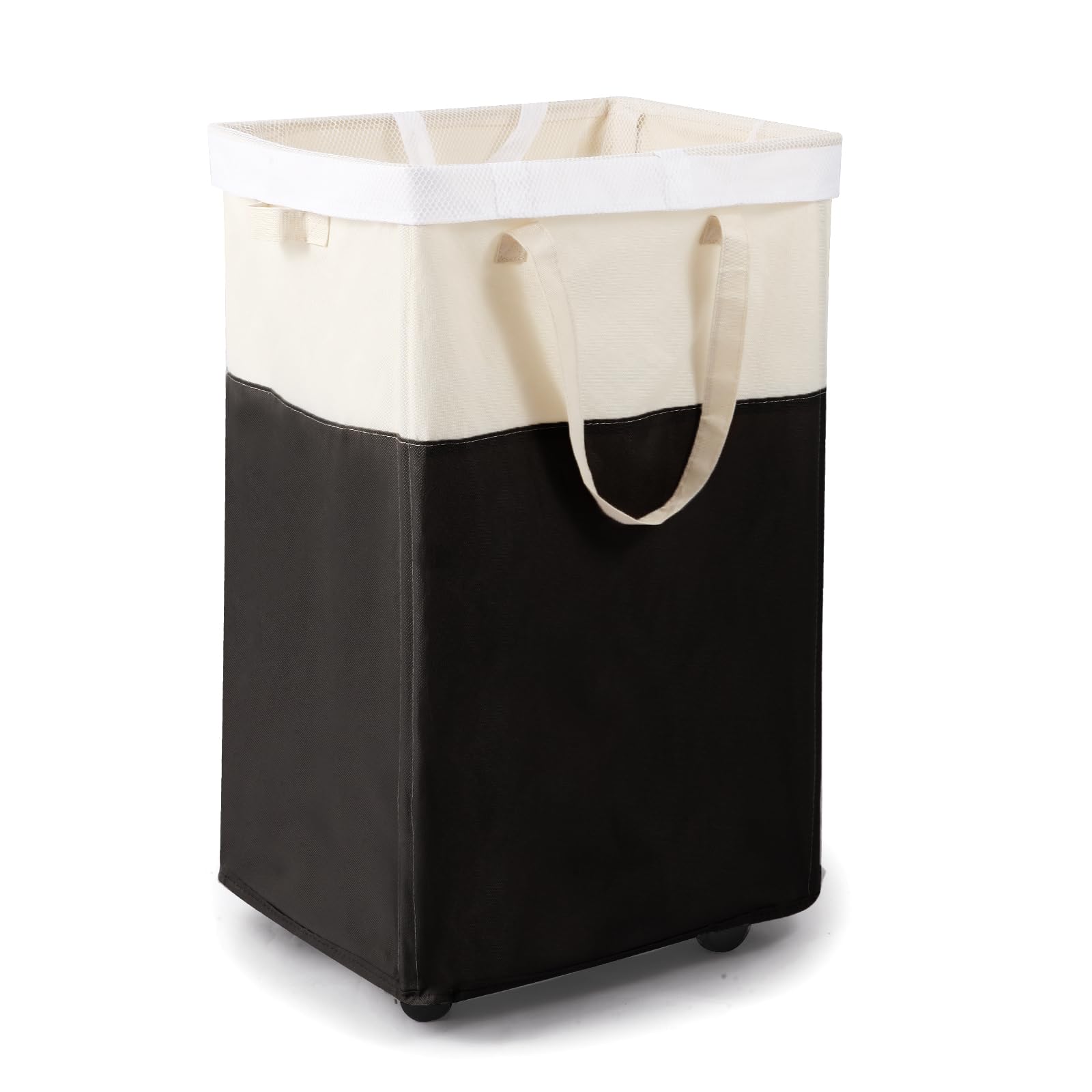 Laundry Basket with Wheels, 90L Large Collapsible Laundry Baskets, Foldable Rolling Laundry Hamper with Removable Wash Bag for Laundry, Clothes Storage, Tall Laundry Basket with Handles Black,similar