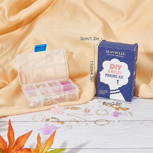 Miniatura 14 de SUNNYCLUE 1 caja de 10 pares de dijes acrílicos de flores florales 3D, kit de fabricación de aretes de lirio de cala para hacer joyas, iniciadores