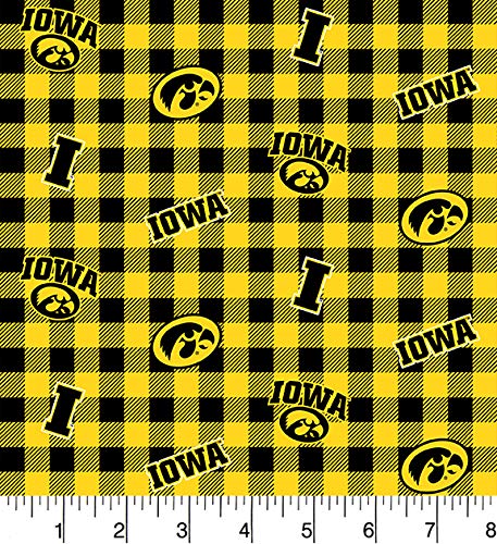 University of Iowa Cotton Fabric Buffalo Plaid Design-Newest Pattern-Sold by The Yard-SYKEL