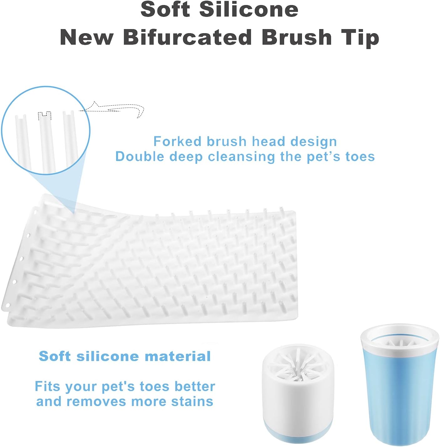 Dog Paw Cleaner, Portable Removable Soft Brush Bristles Silicone Paw Cleaner Cup (with 1 Towel, 1 Toothbrush) for Pet Massage Dirty Claws (Large) 4