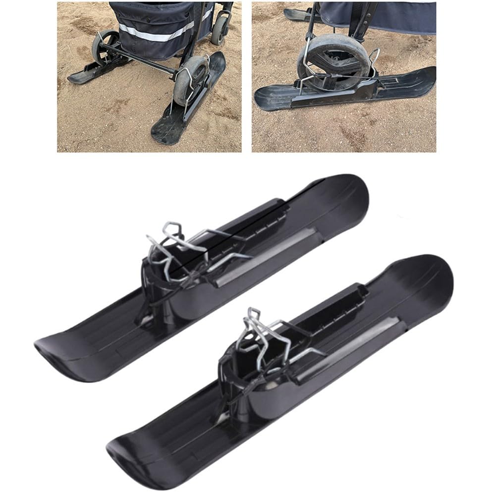 Luge à neige pour fauteuil roulant, vélo, scooter et poussette, roues 15-30 cm, noir
