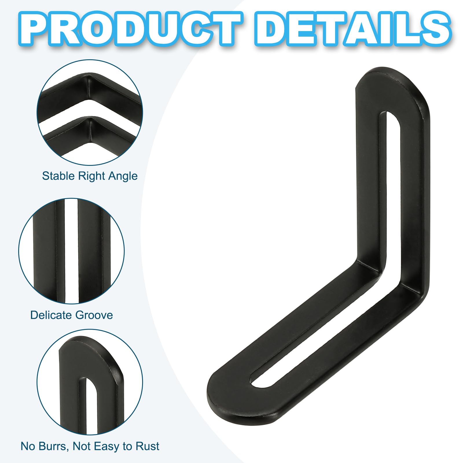 PATIKIL 2-1/4" Adjustable L-Shape Corner Brace with Slot - Image 3