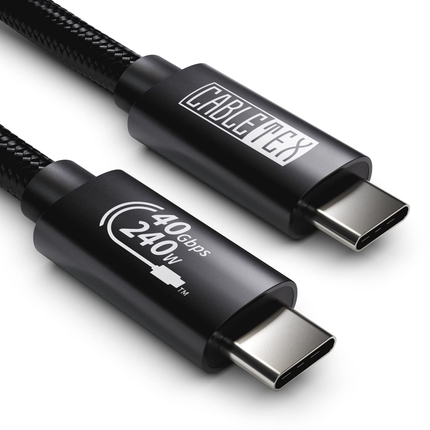CABLETEX Cavo USB 4 da 200 cm, supporta display HD 8K, trasferimento dati 40 Gbps, cavo di ricarica da USB-C a USB-C da 240 W, per computer portatili di tipo C, MacBook Pro M1 e M2, monitor, hub