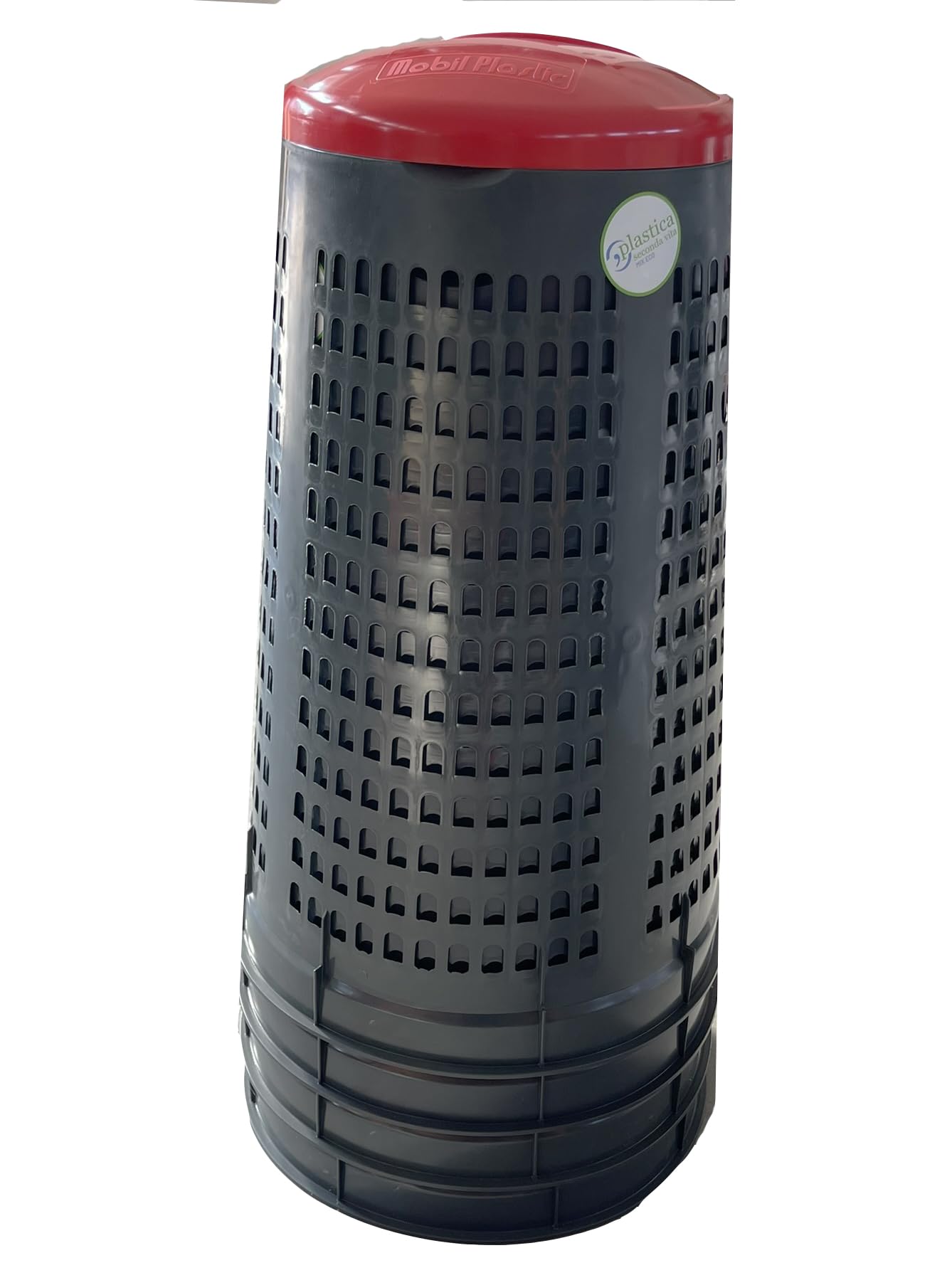 Eplastic | Set 4 Trespoli Porta Rifiuti 110L – Bicolor con Fondo Grigio e Coperchi Colorati (Blu, Giallo, Rosso, Verde) per Raccolta Differenziata