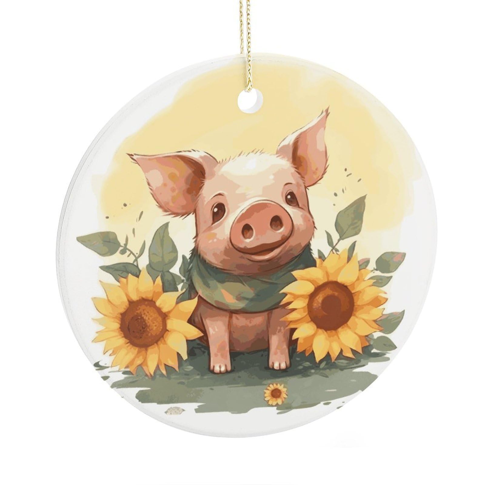 Adfgyerh Style Smiling (28) Ceramic Circular Pendant,2.9 Inch，Hanging Ornament，Gift Exchange Idea Round Ceramic Ornament,For Mom And Daughter，For Home Indoor Outdoor Decor.