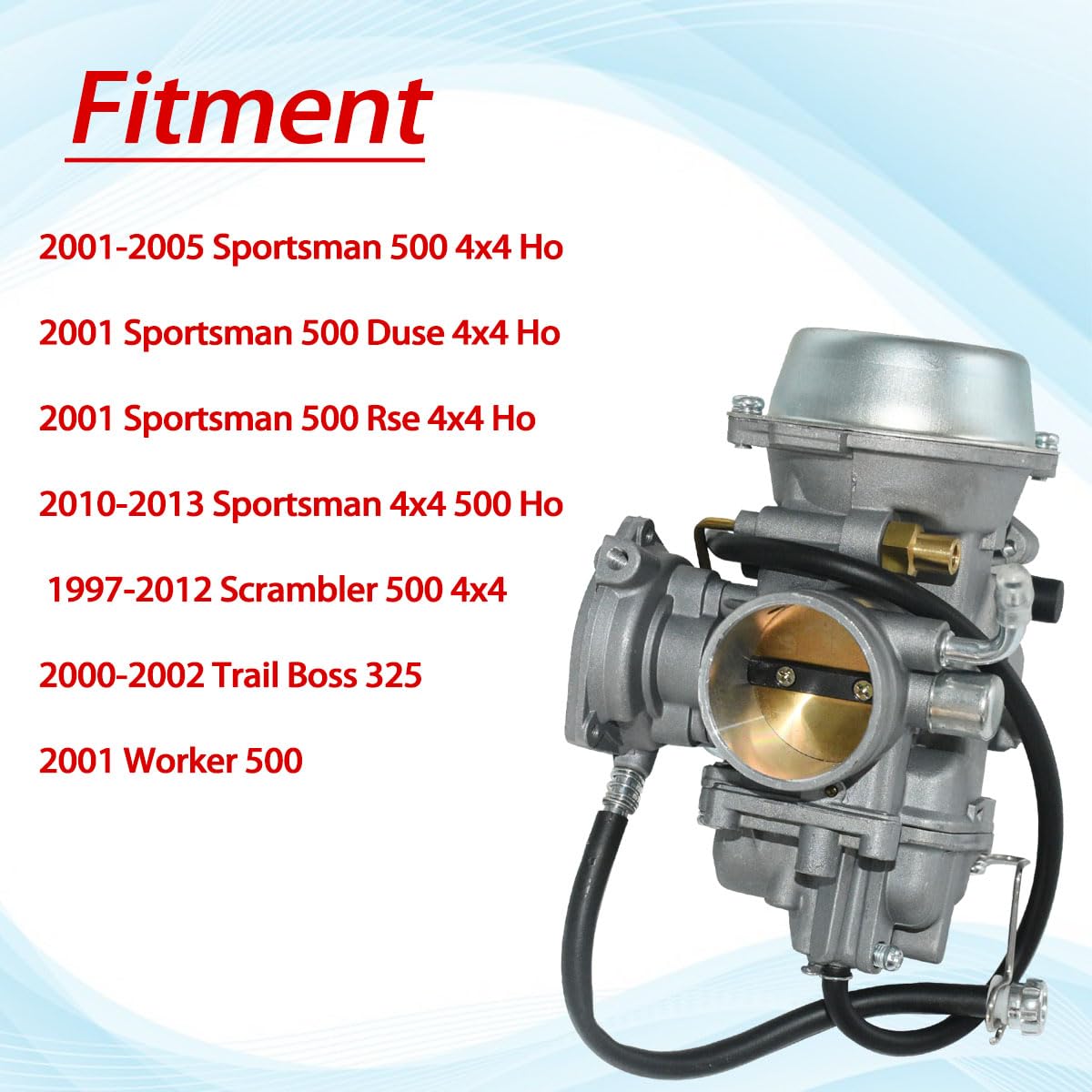 Carburatore per Polaris Sportsman 500 4X4 HO 2001-2005 2010-2012,1997-2009 Scrambler 500 4x4,2000 2001 2002 Trail Boss 325 Carb con filtro dell'aria pompa carburante