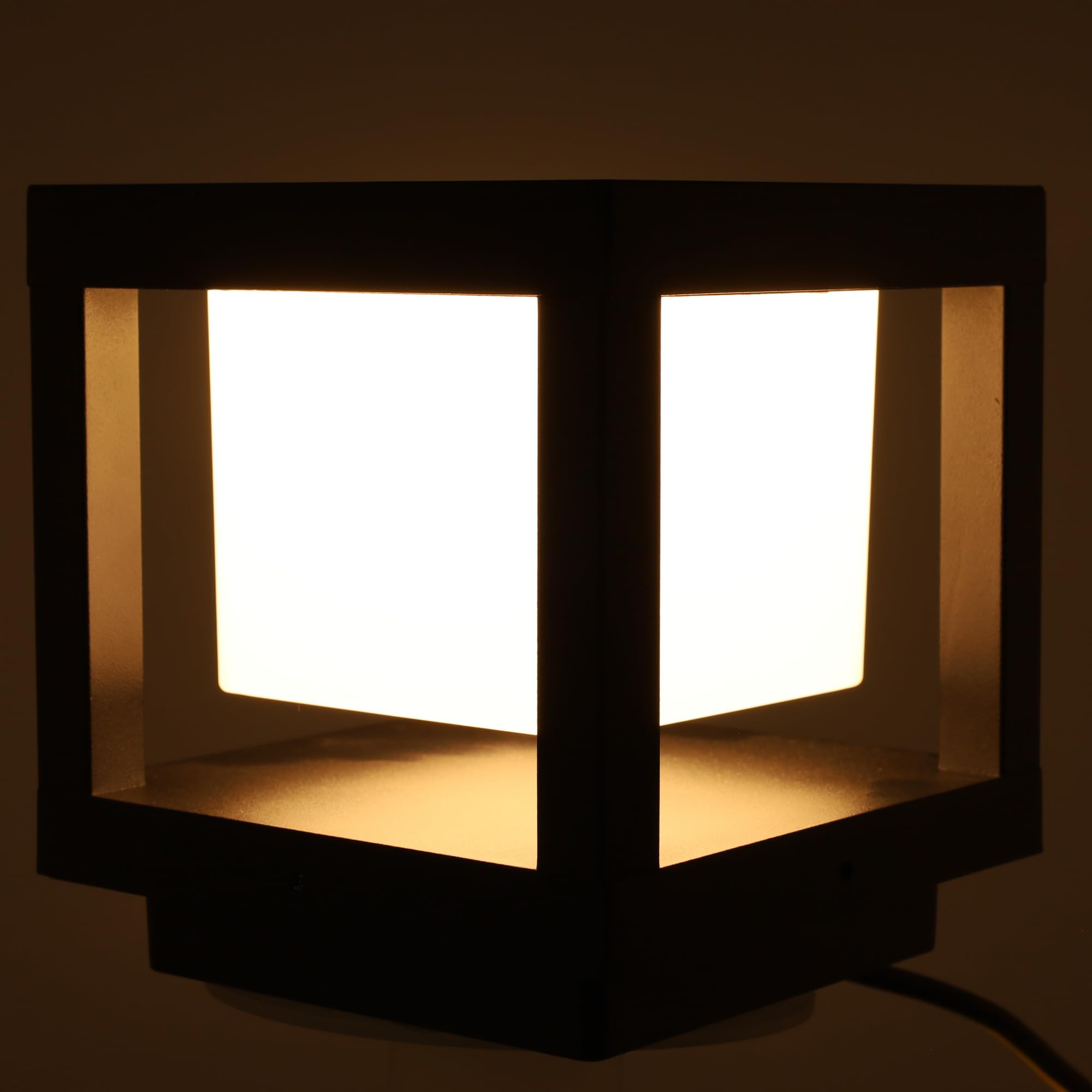 Jandei - 2 x Lámpara LED Exterior Cuadrada 16W, 3000K Luz Cálida, IP65 Resistente al Agua y Polvo, 240V, Diseño Moderno en Cubo Negro para Jardín, Terraza, Patio y Caminos