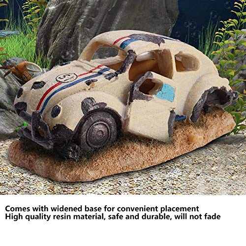 Pssopp Simulatie Hars Auto Aquarium Decoraties Simulatie Beschadigd Auto Onderdak Aquarium Ornamenten Decor, Standaard - Afbeelding 4