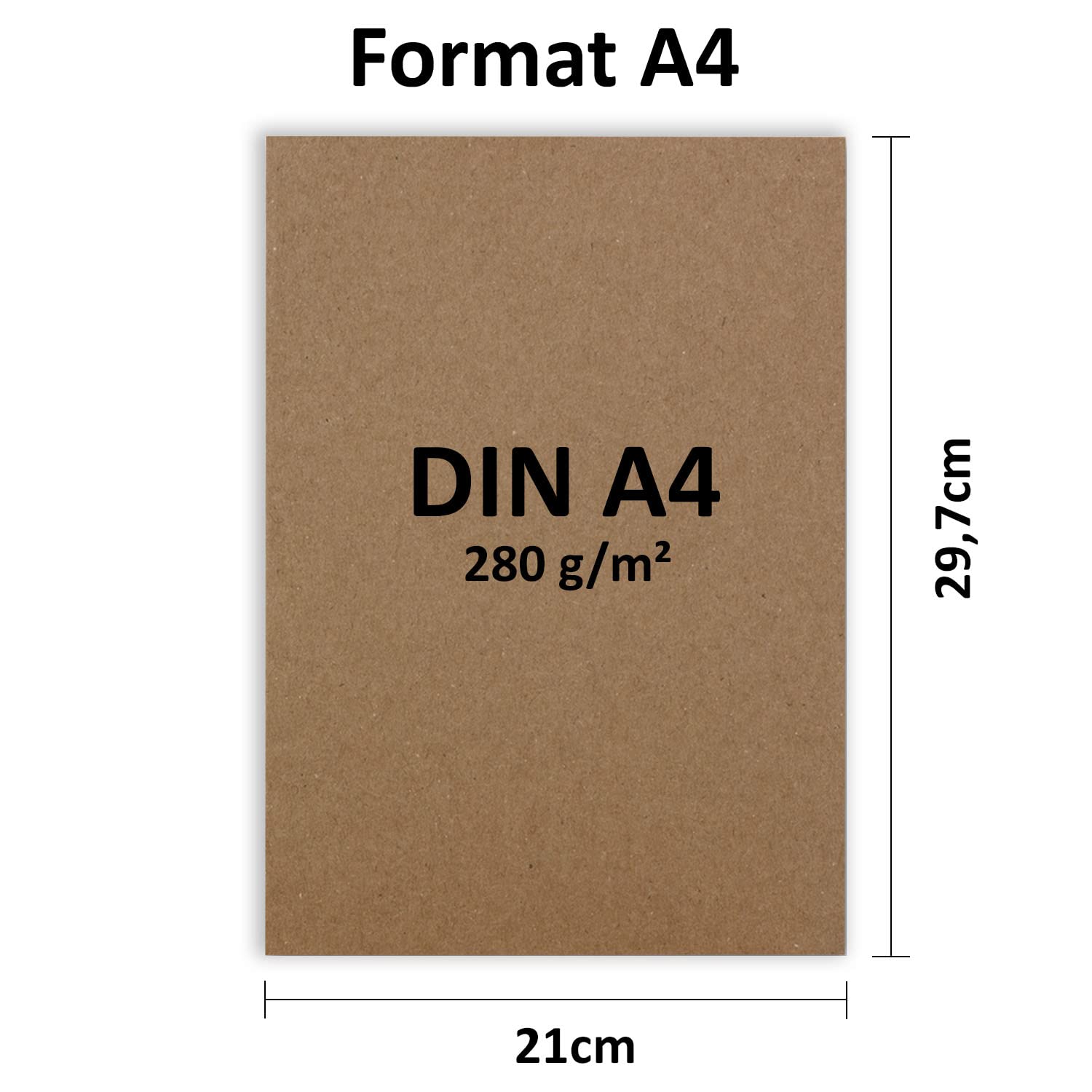 200x Kraftpapier DIN A4 Naturbraun 21 x 29,7cm - 250 gr - Vintage Recycling-Papier ökologisch - Tonkarton Bastelbogen Umweltkarten - Glüxx-Agent