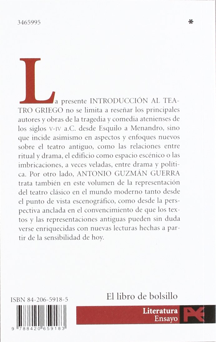 Introducción al teatro griego (El libro de bolsillo - Humanidades)