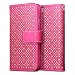 iPhone 6 Case, Terrapin [Pink] [Etched Floral Pattern] Textured PU Leather Wallet Case with Card Slots ID Window Cash Compartment and Detachable Wrist Strap Case for iPhone 6 (4.7") - Pink