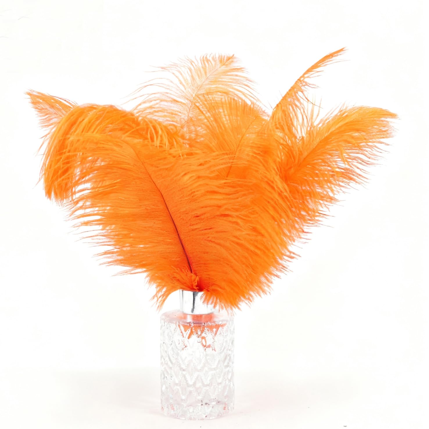 Natural Ostrich Feathers 10pcs 10-12 inches (25-30cm) Soft Fluffy Feathers for Crafting Perfect DIY for Vase Fillers Wedding Decor & Christmas Home Ornaments (Orange)