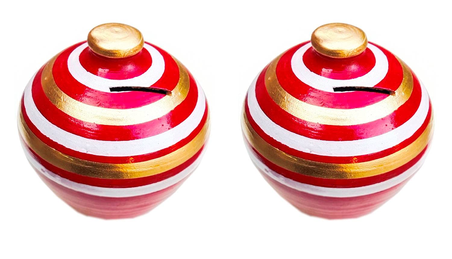 Siya Ramam Mitti Ki Gullak Clay Gullak Large Coin Bank (Gift for Kids) Coin Bank Colorful (Red,Pack of 3) (B0DBDKBGSW) Amazon Price History, Amazon Price Tracker
