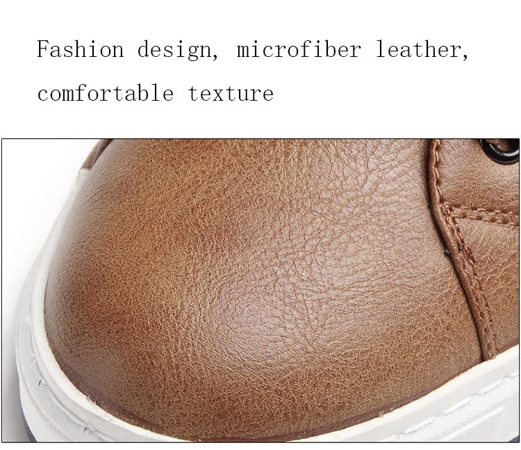 Men's Leather Casual Dress Sneakers,Everyday Breathable Low Top Walking Shoes Business Shoes4