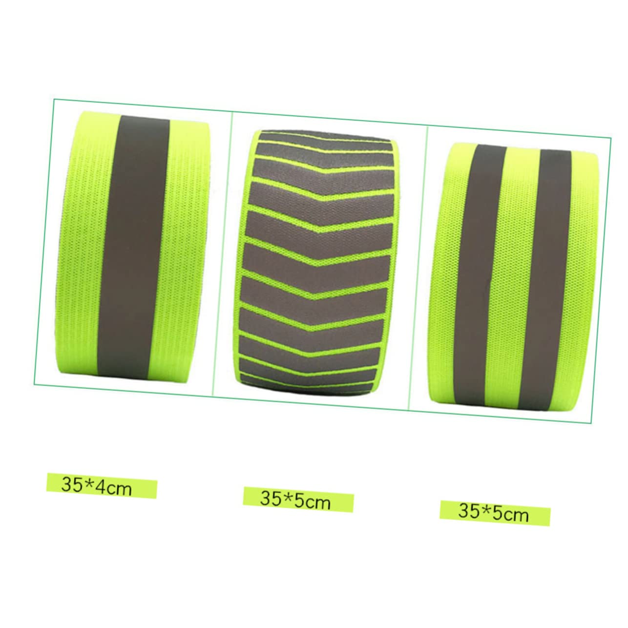 Anneome 18pièces Bracelet Élastique Réfléchissant pour Activités Nocturnes Brassard Fluorescent De Sécurité pour Course Et Randonnée Vert