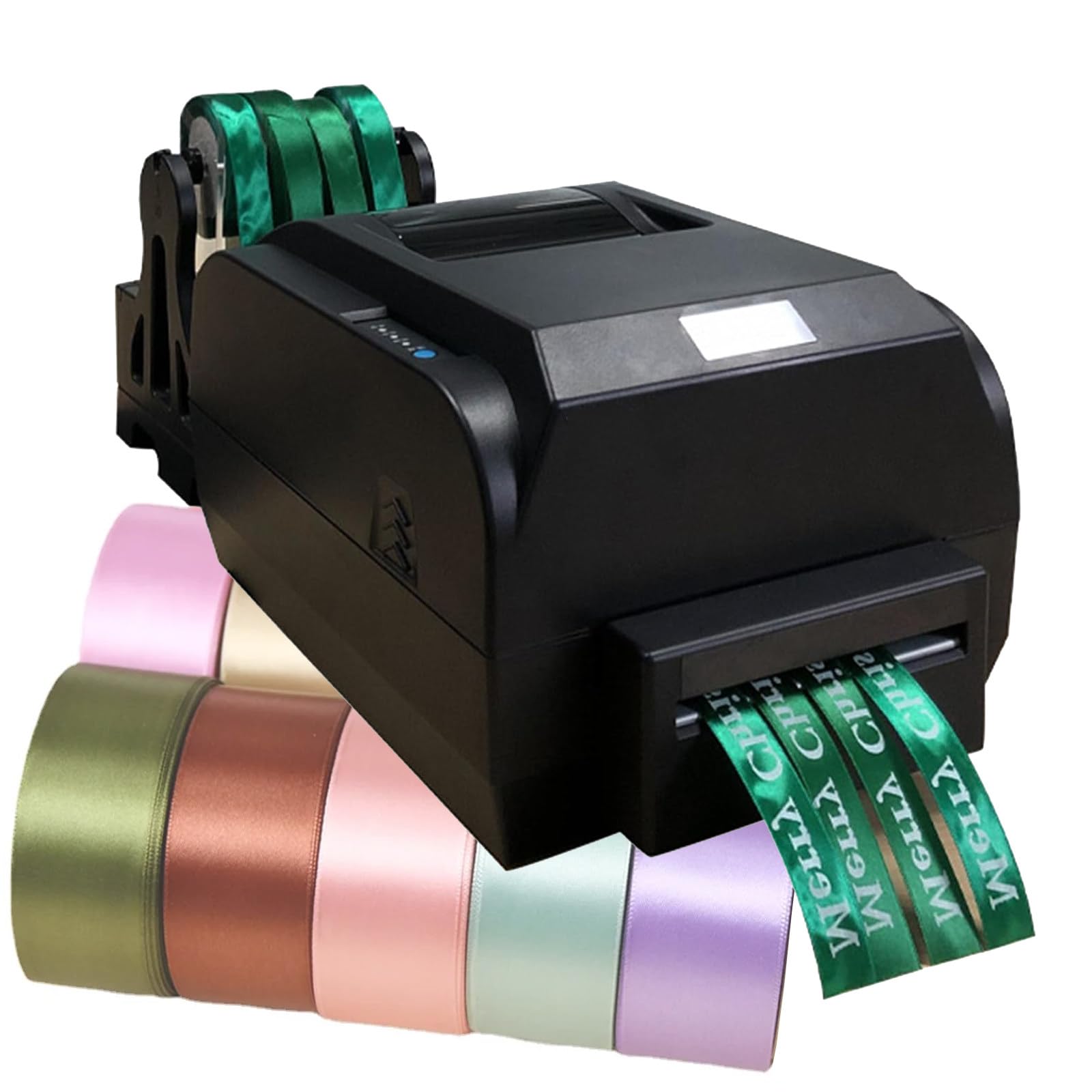 4 Row Satin Ribbon Thermal Transfer Printing Machine,Satin Ribbon Printer with Printable in Multiple Languages,for Bouquet Packaging Or Opening Ceremony