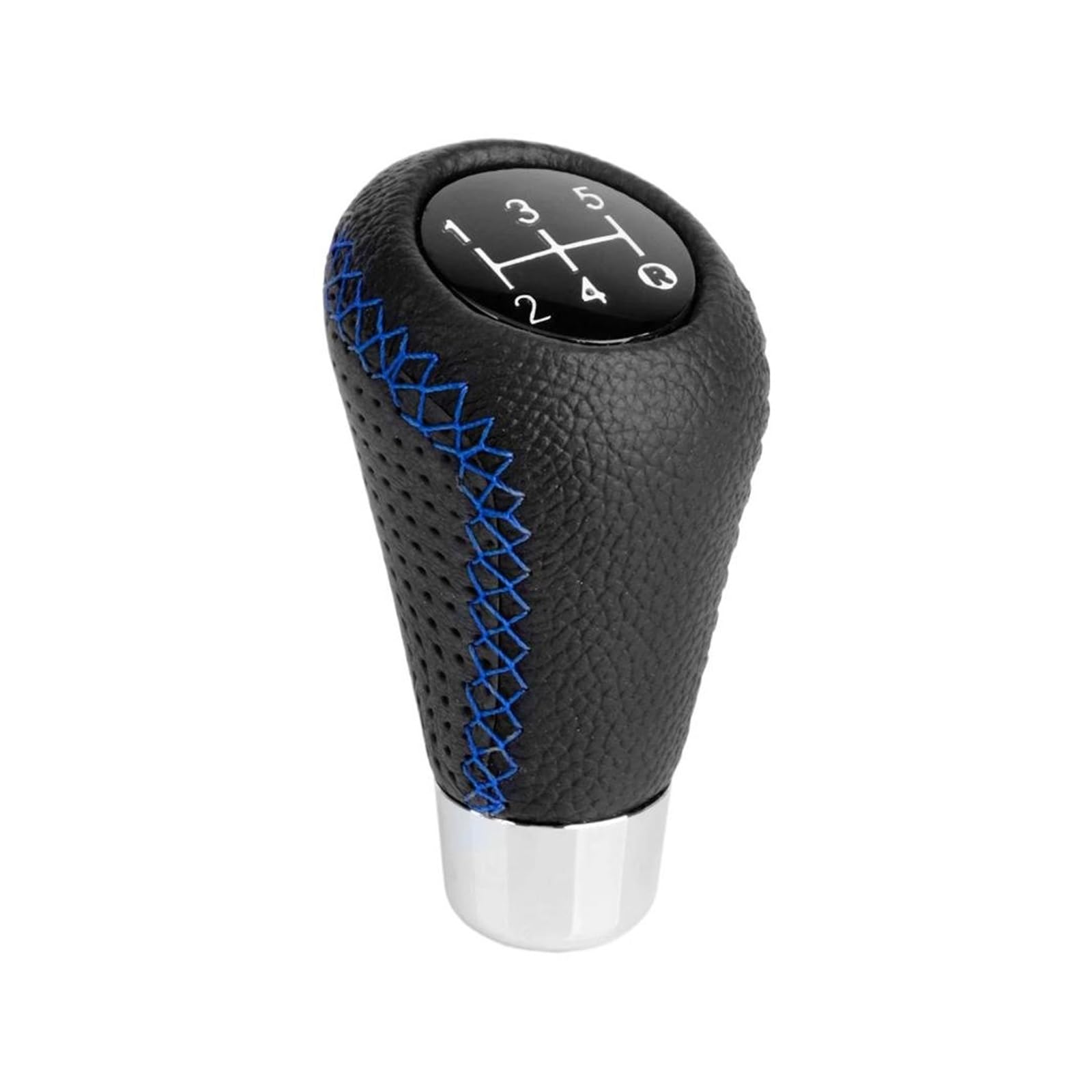 Gear Knob For Universal 5 Speed Manual Leather Red Stitch Gear Shift Knob