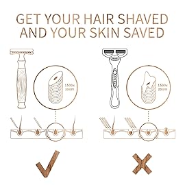 Bambaw Double Edge Safety Razor Men & Women with 5 Replacement Shaving Blades, Women Razor One Blade, Close & Smooth Shave (Thick Bamboo Black)