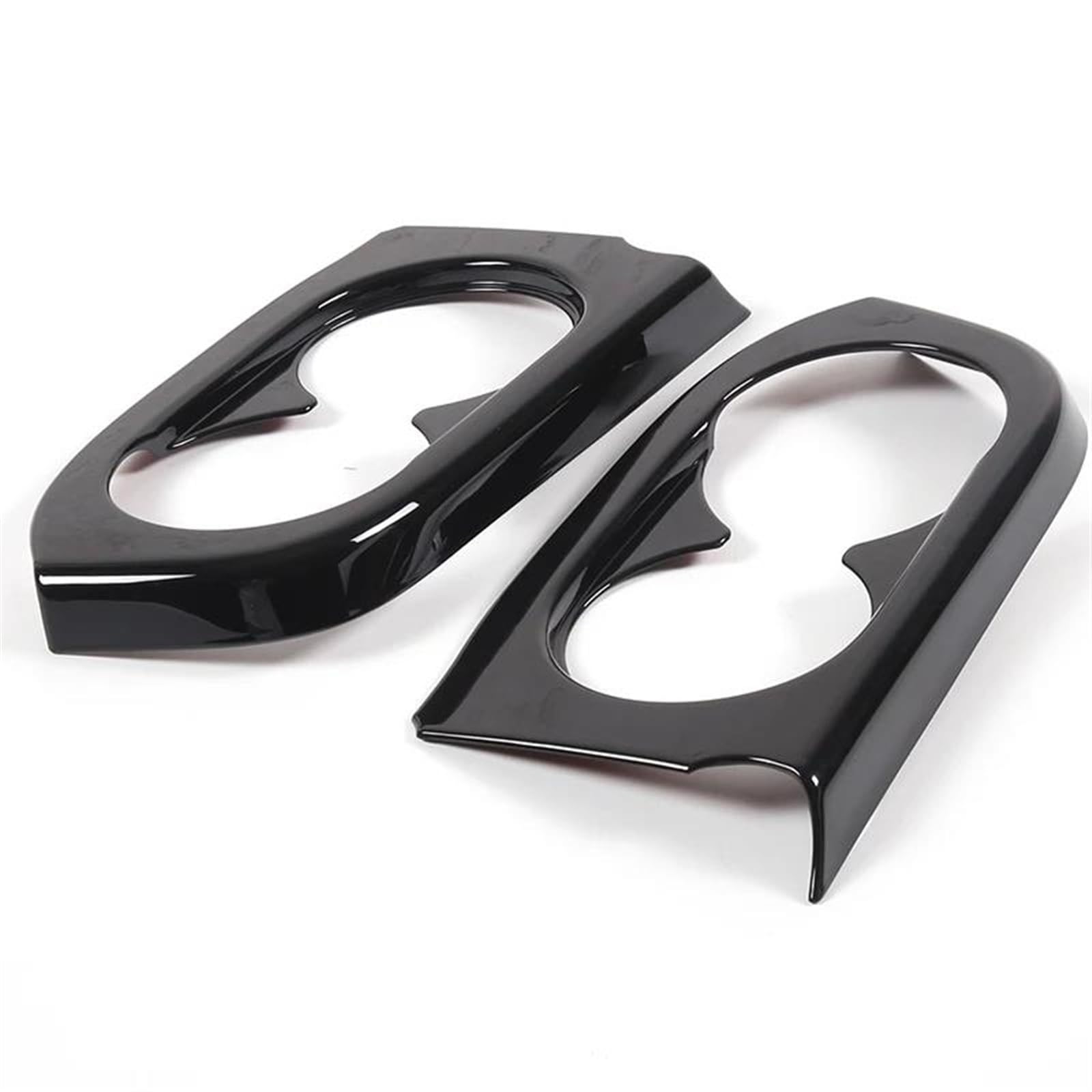 SKINII Decorazione Interni per Pilot 2015-2022 ABS in Fibra di Carbonio/Rosso/Nero Auto Porta Posteriore Portabicchieri Telaio di Copertura Trim Adesivo Modanatura Interni (Colore : Nero)