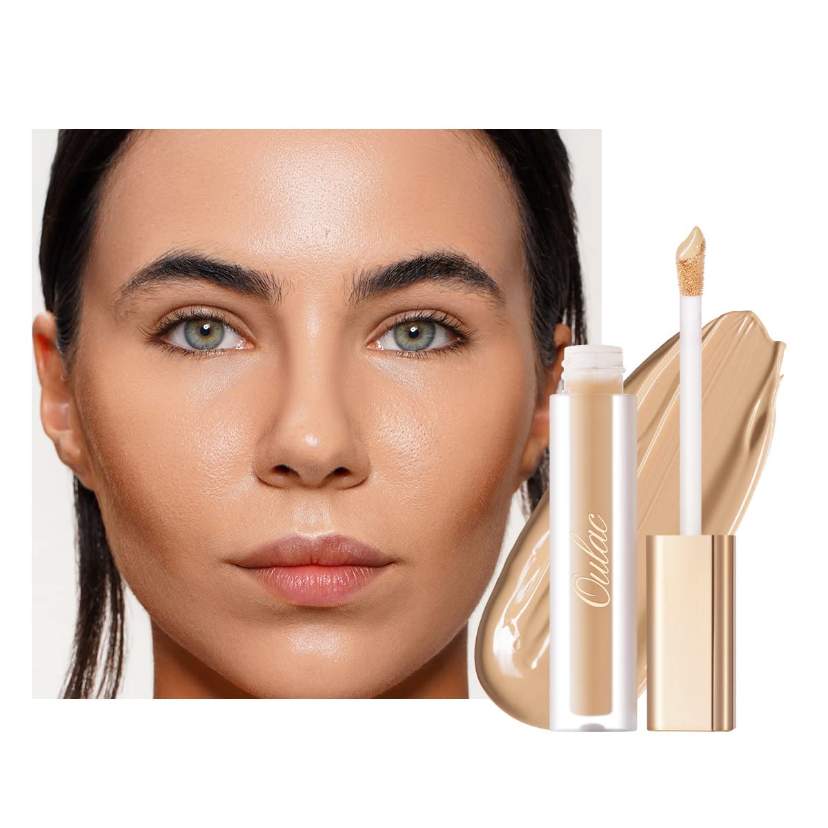 Oulac corrector ojeras | mate corrector alta cobertura | maquillaje mujer corrector para, Light Medium corrector ojeras vegano 3.8ml