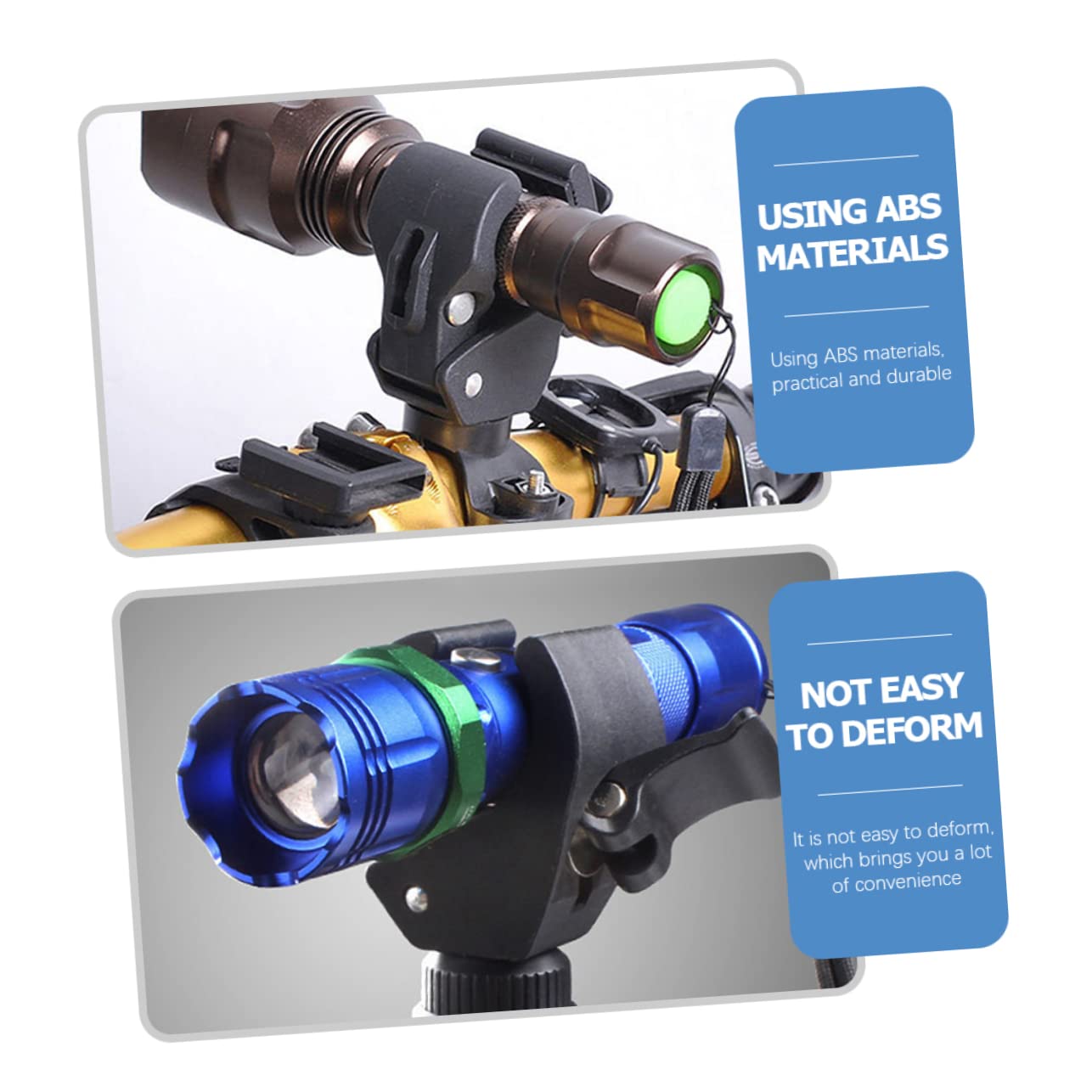 ifundom 3pcs Rotatable Bike Flashlight Holder Sturdy Storage Rack for Torch Easy to Install Light Bracket for Cycling Accessories Compatible with Mountain Bikes and More