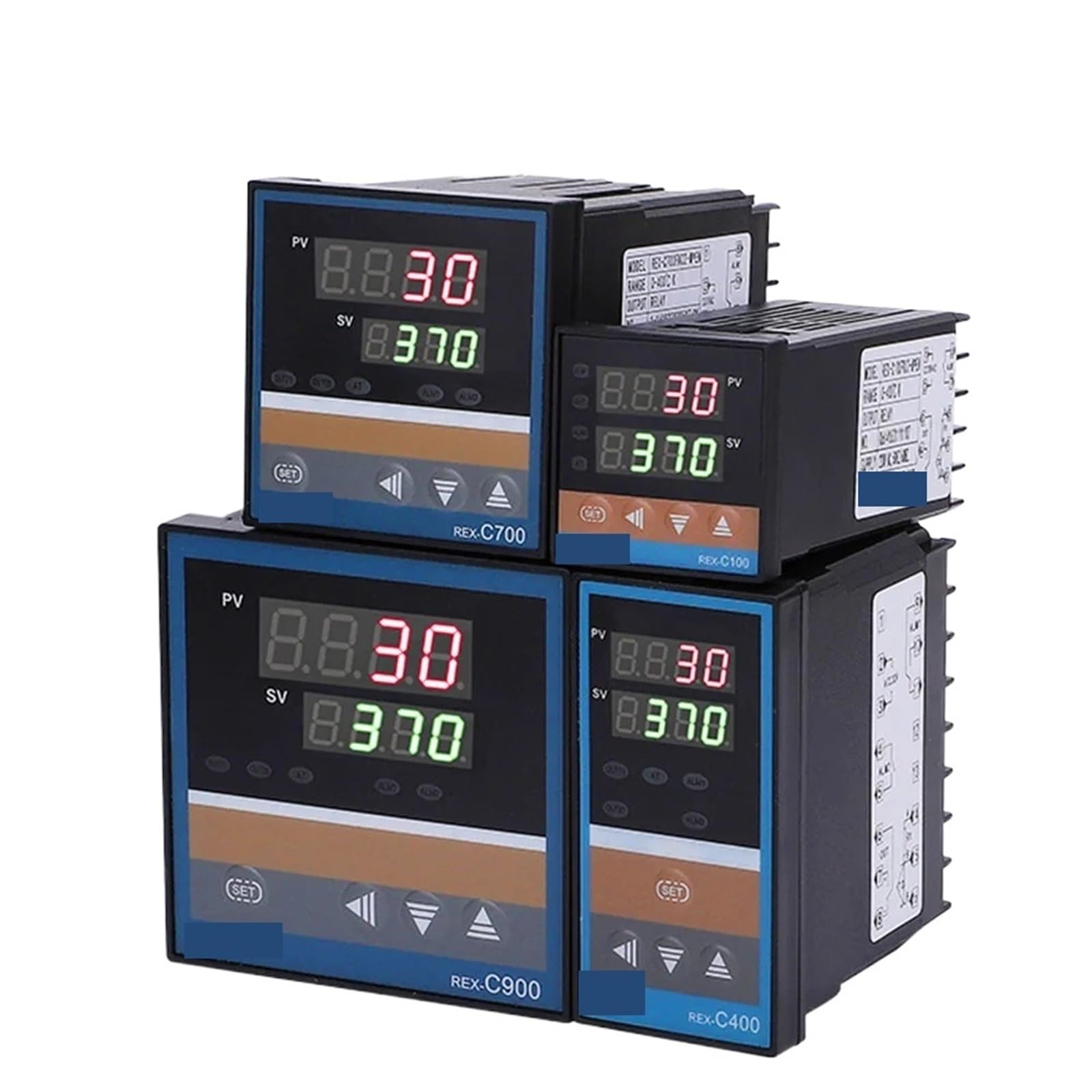 1 Uds REX-C100 48*48 controlador de temperatura PID REX-C400 48*96mm termostato Digital REX-C700 72*72 REX-C900 regulador de temperatura Industrial(M)