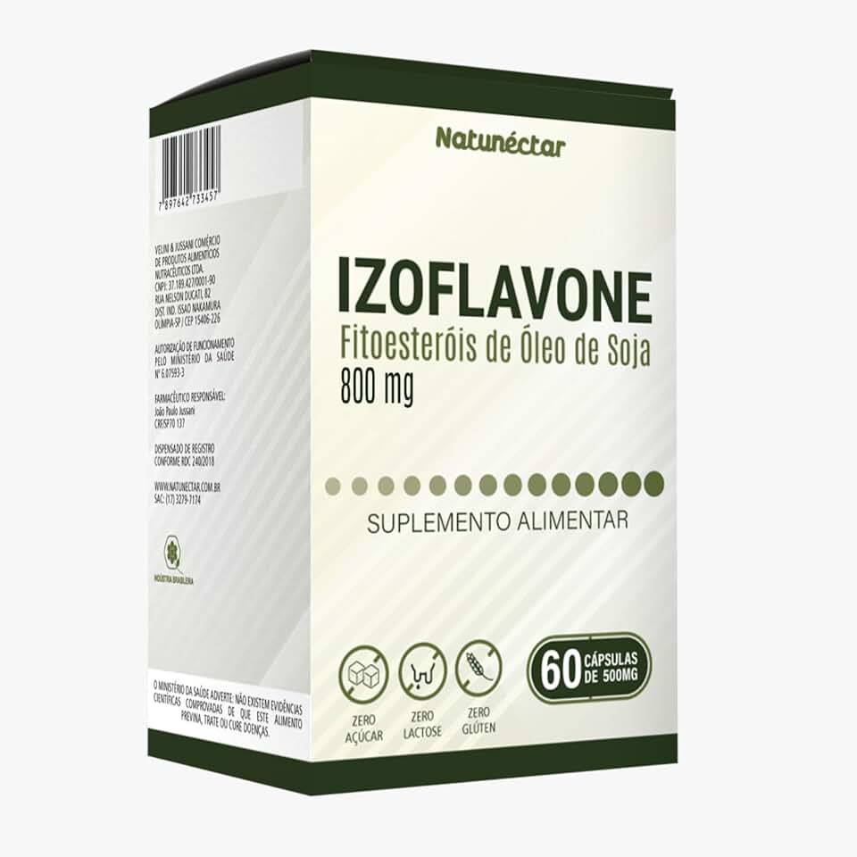 Izoflavone 800mg 60 cápsulas Fitoesteróis de Óleo de Soja