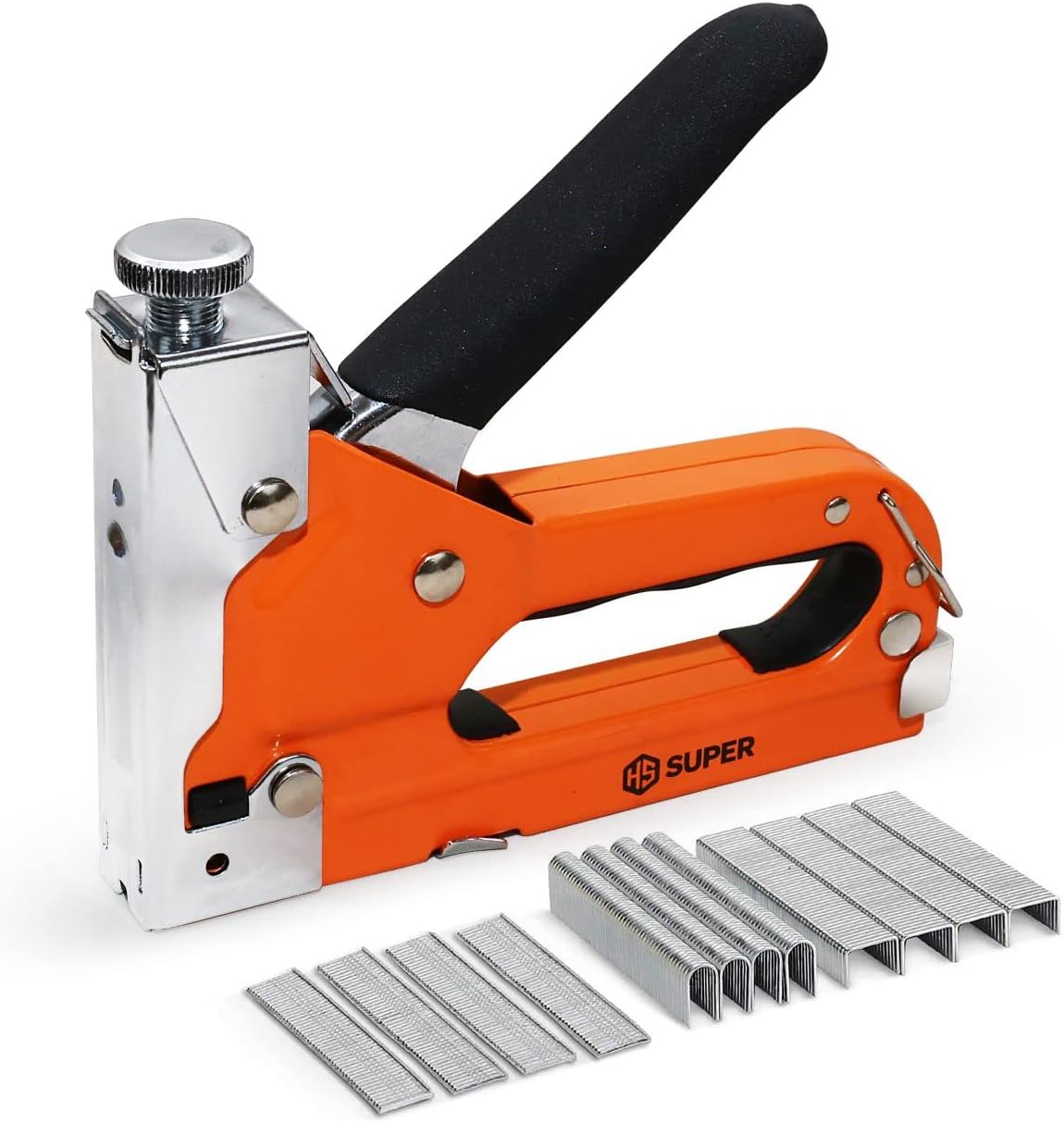 HS Super 3in1 Staple Gun Heavy Duty with 3000 Staples, AntiSlip