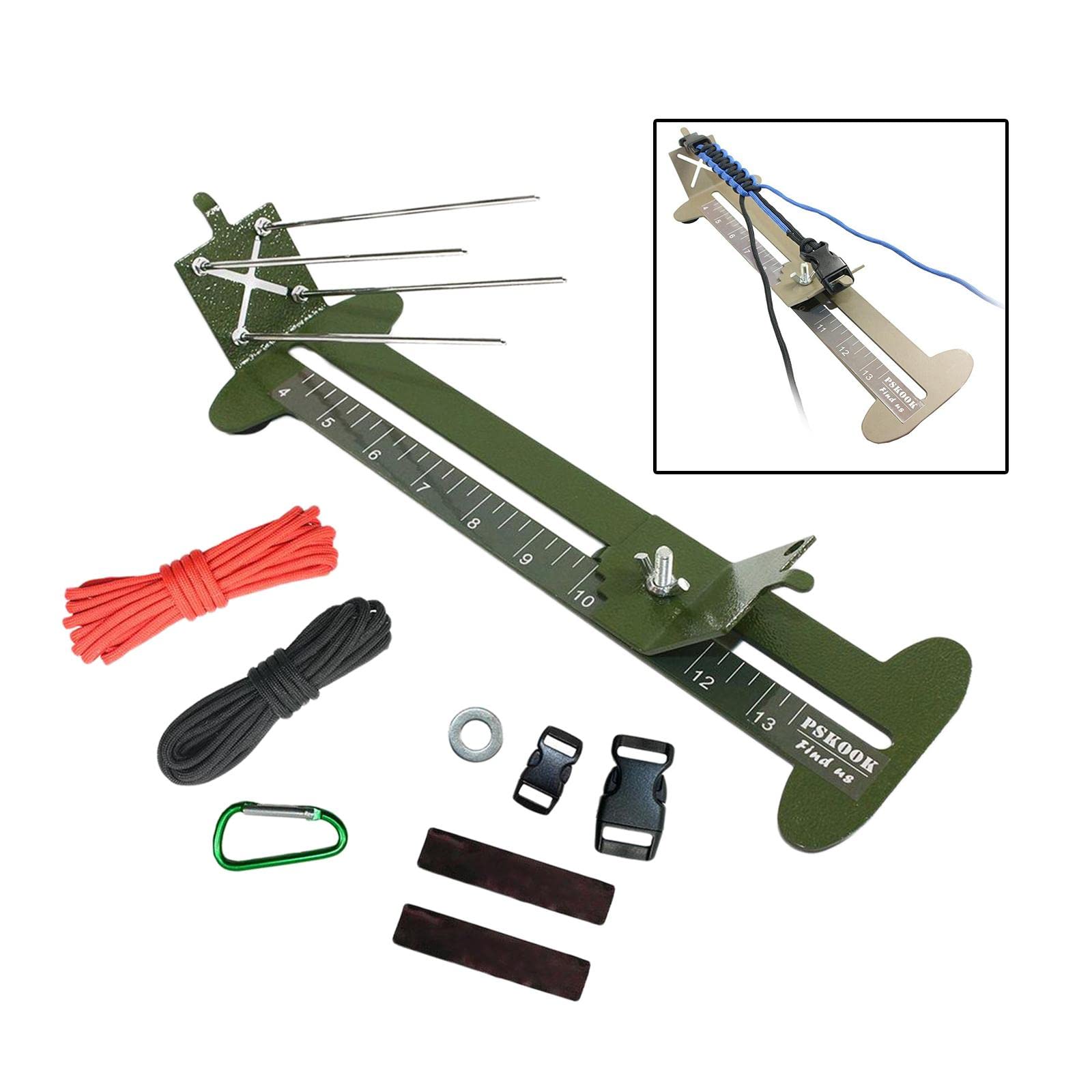 Paracord Armband Webrahmen Set Bastelwerkzeug Makramee Knüpfhilfe Edelstahl Funktion für Erwachsene für Outdoor Sport Camping Wandern Reisen
