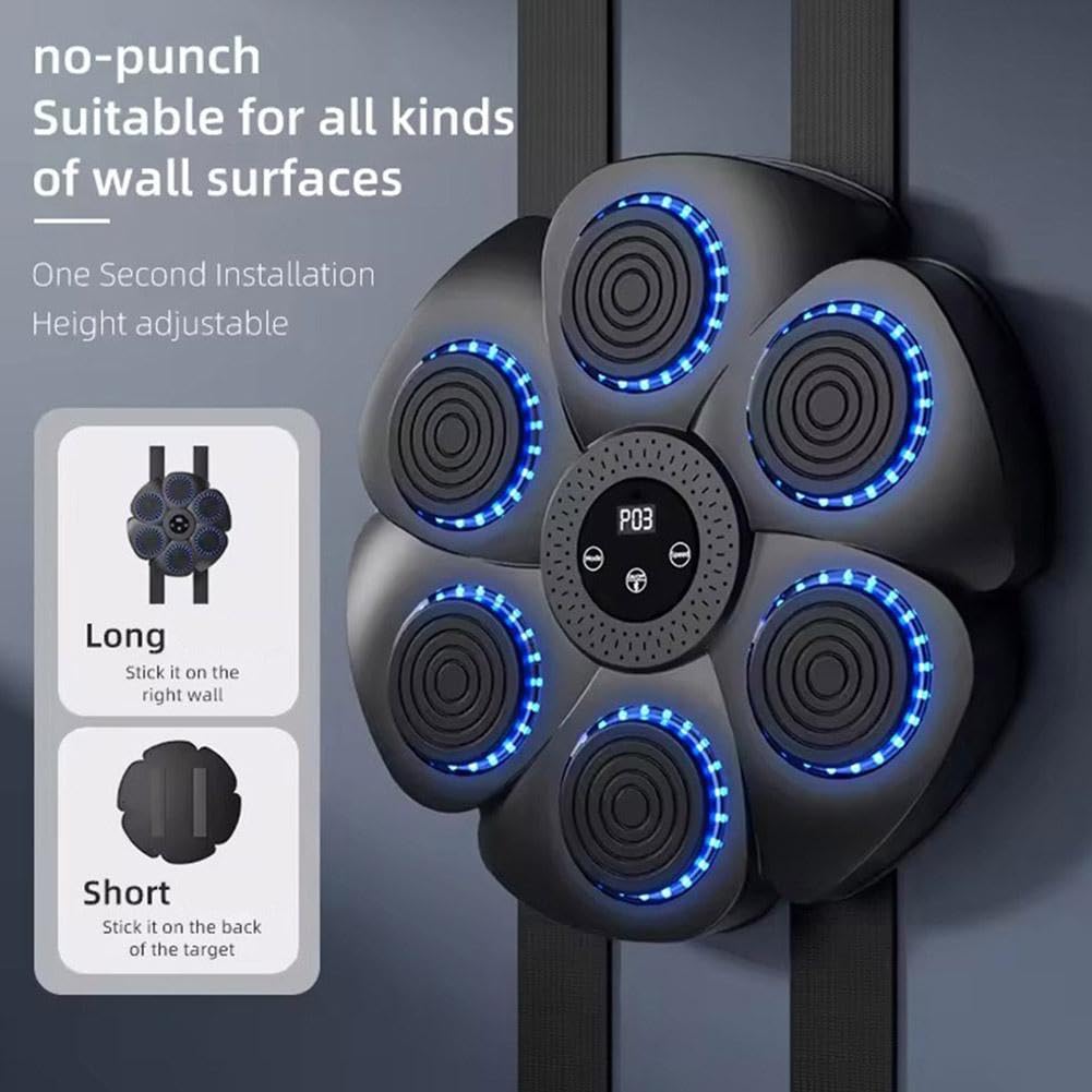 Macchina da Boxe Musicale, Smart Bluetooth Music Boxing Machine, Macchina Elettronica da Boxe Intelligente Parete, Boxing Target Attrezzature per Adulti e Bambini, 9 modalità di velocità (Bambini