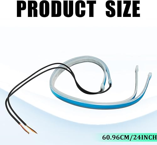 Miniatura 2 de Tira de luz LED para automóviles de 24 pulgadas, tira de luces LED ámbar, luces de circulación diurna para automóvil, tiras de señal de giro para