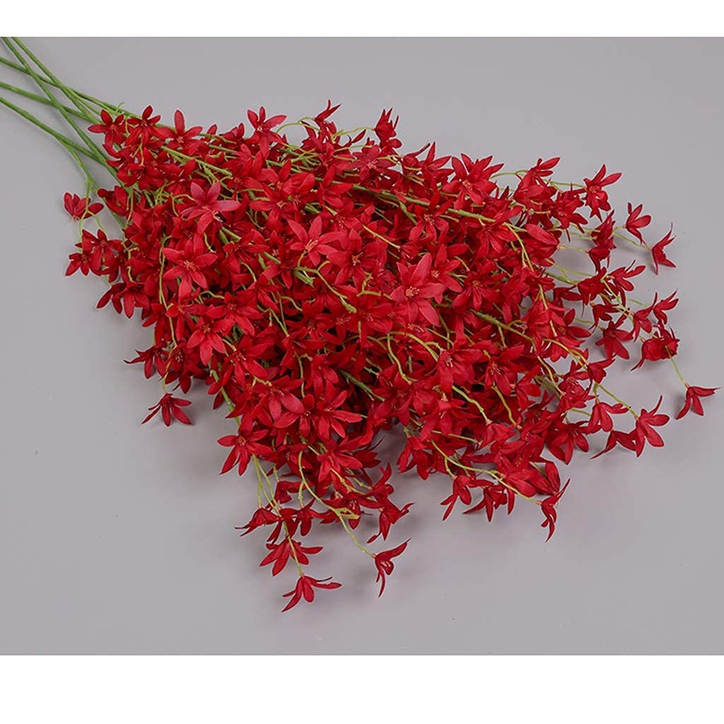 Künstliche Blumen, 12 Bündel, Blumenstrauß, künstliche Blumen für Zuhause, Hochzeitsstrauß, Garten, Innen- und Außendekoration (Farbe: Rot) Interesting Life