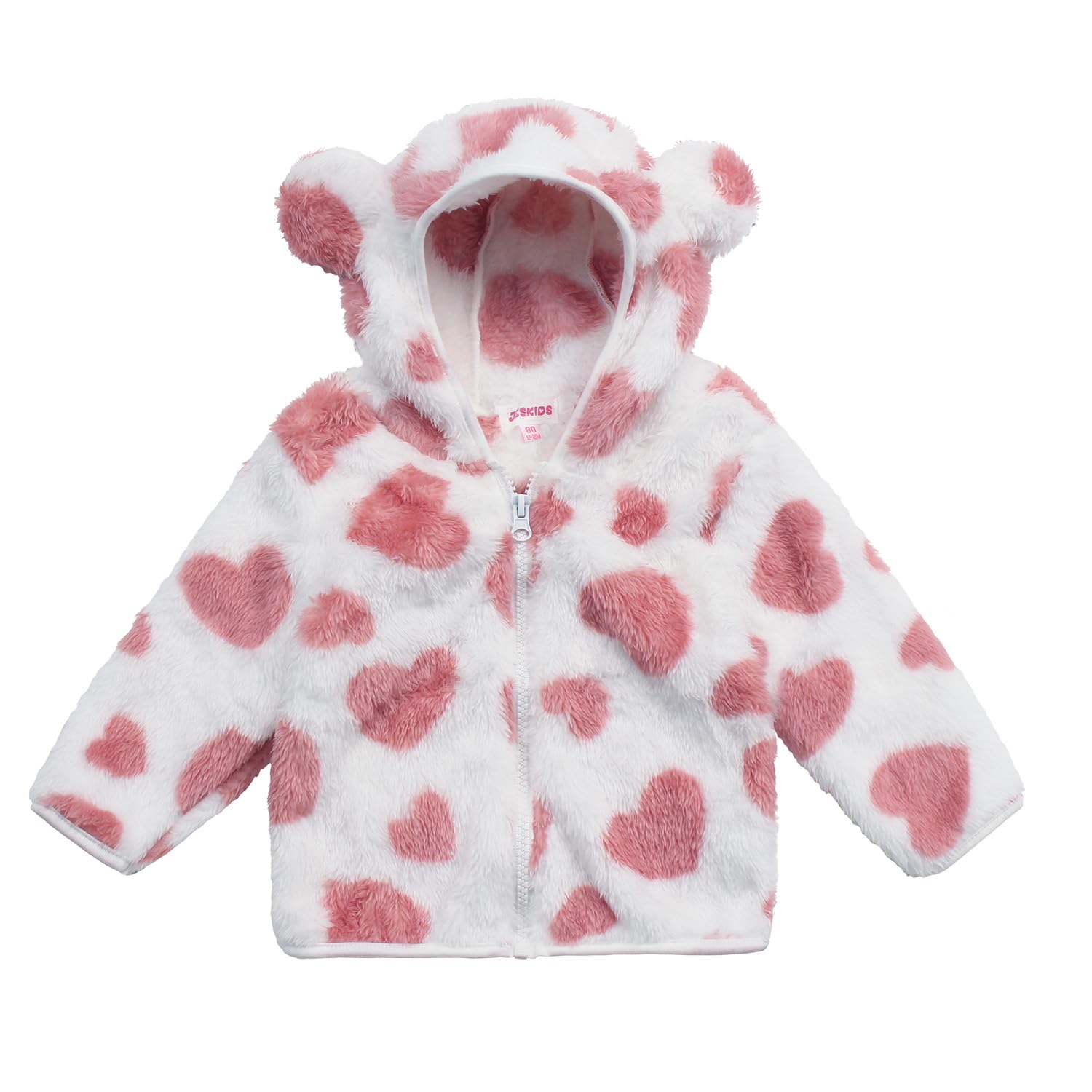 JESKIDS Toddler Girls Boys Fleece Hoody Jacket Zip Up Teddy Coat Warm Winter Outwear