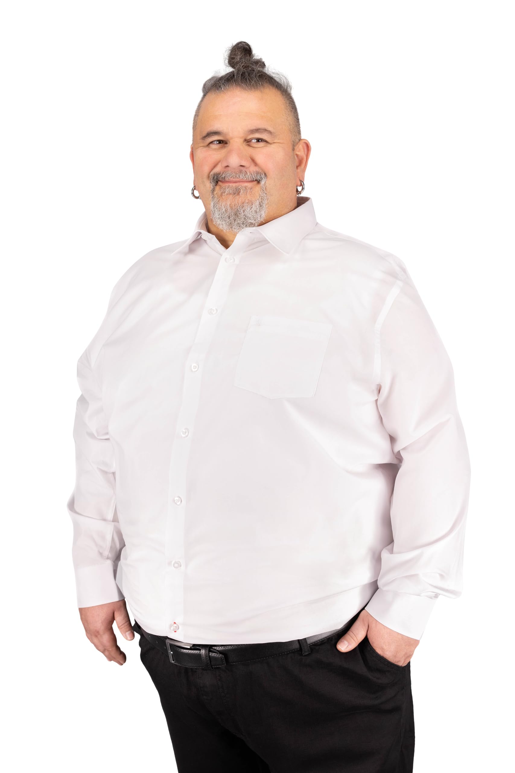ADAMO Long Sleeve Mens Business Shirt Comfort Fit in White up to Oversize 10XL