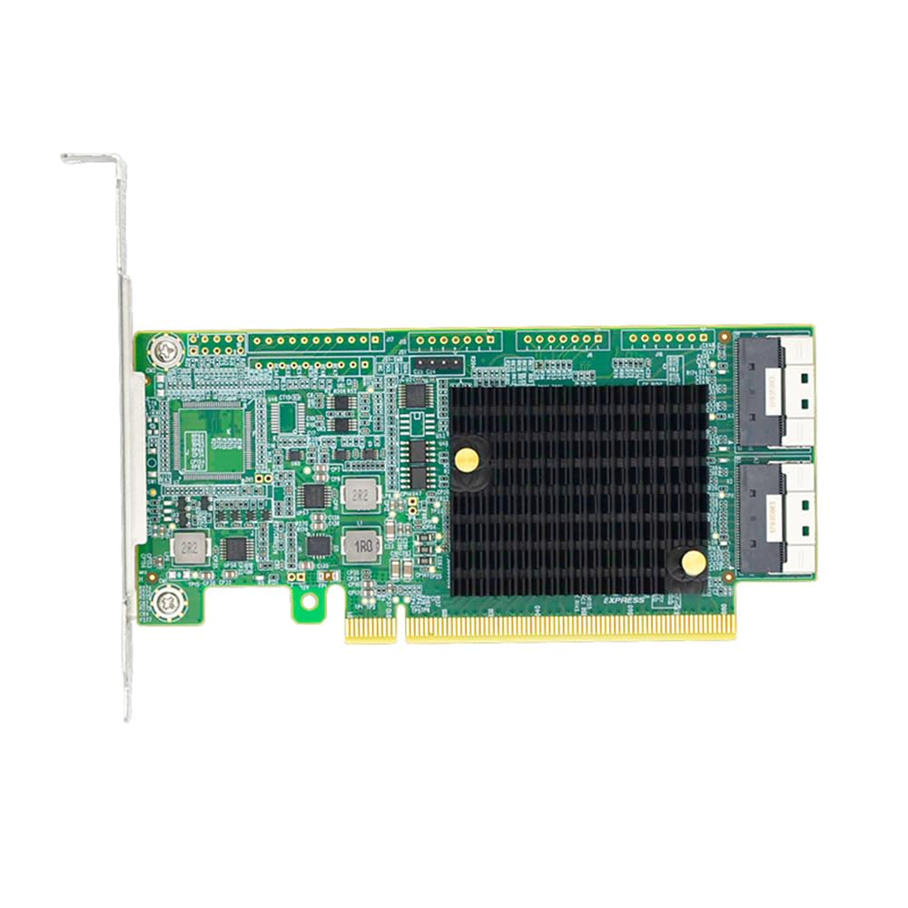 PCI Express 4.0 x16 to Two SlimSAS SFF-8654 8i Retimer Adapter