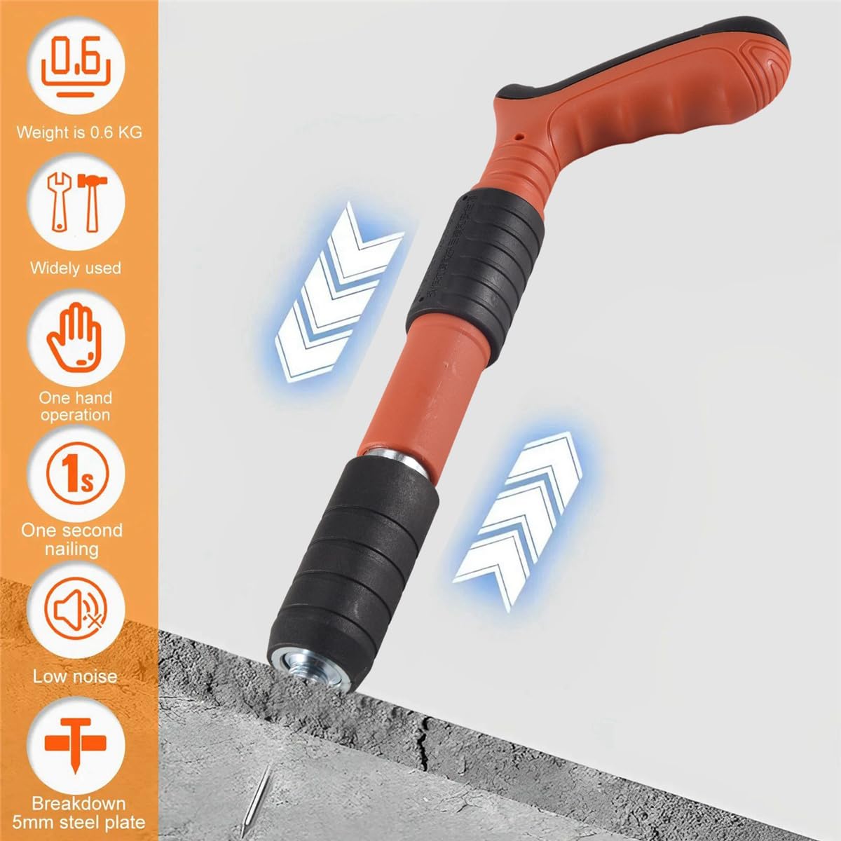 Mini herramienta clavadora manual para clavar, herramientas de fijación de aire ajustable, pared de cemento para carpintería