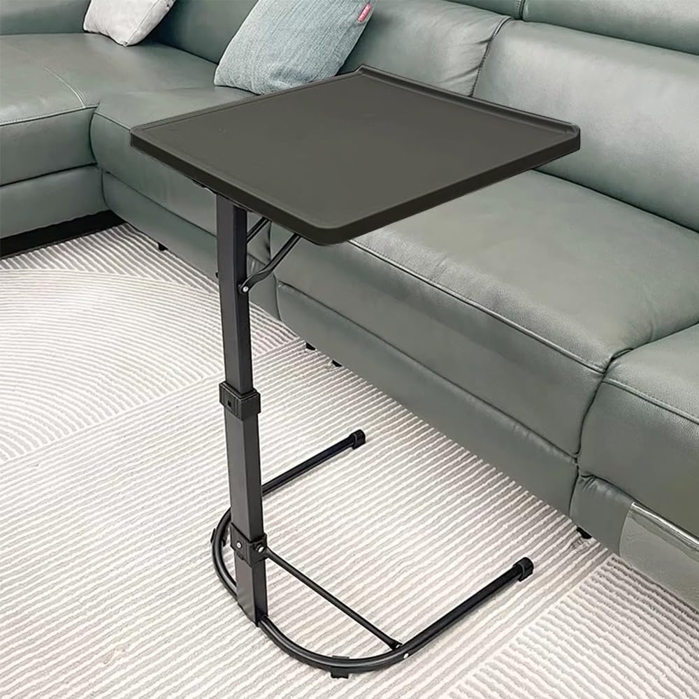 HUOLE Table d'appoint Pliable pour Ordinateur Portable, réglable en Hauteur et en Inclinaison, légère et Portable, pour lit, canapé, extérieur,43 * 43 * 69cm (Noir)