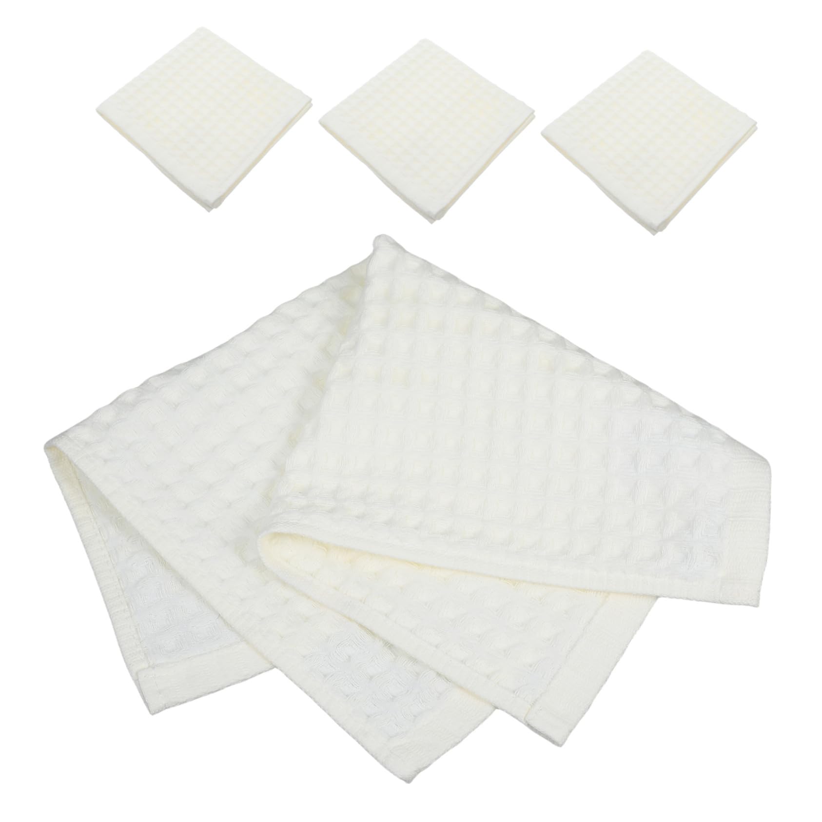 ERINGOGO 4 Pcs Soft Luxury Waffle Towels Hand Towels Set White Bath Home Decorative