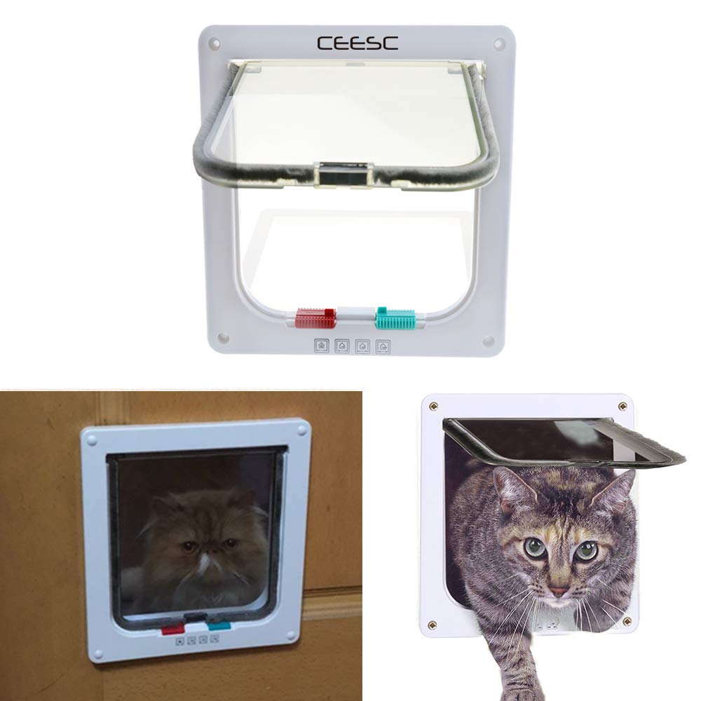 CEESC Cat Door for Windows & Sliding Glass Door (Outer Size 7.5" x 7.8