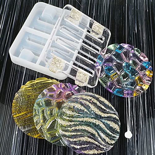 5 pieces Resin Molds for Coaster Sets Round Silicone Molds for Resin Epoxy Coaster Molds with Stand Holder Silicone Cup Mats Rack Epoxy Casting for Resin Arts Home Decoration - Image 5