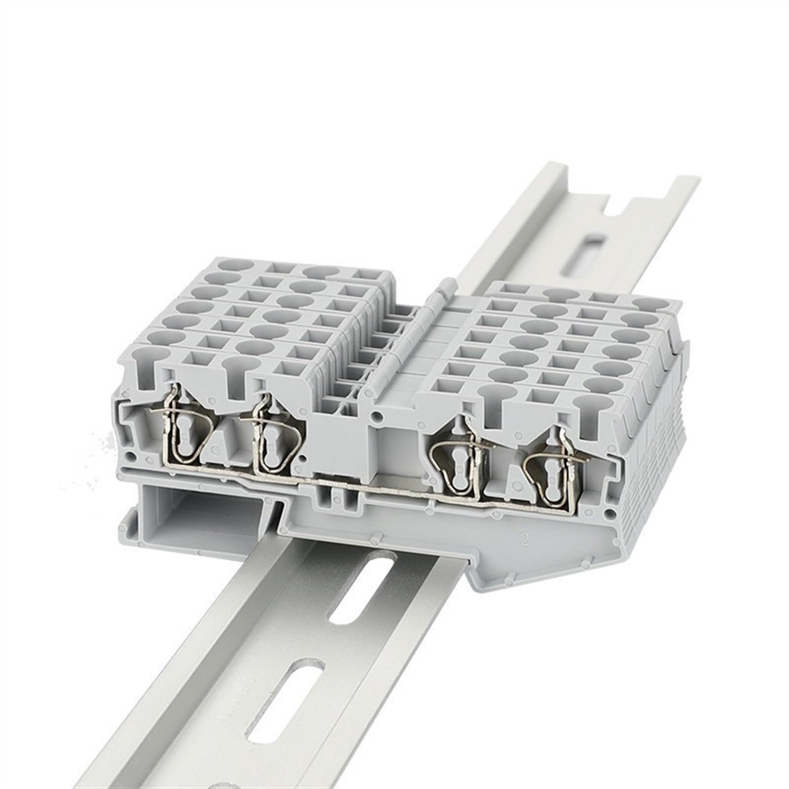 Cable Termin ST4-QU 10 Uds. Jaula de resorte 4 conductores enchufe ST 4 QUATTRO 4mm2 conector eléctrico bloque de terminales de carril Din(Grey)