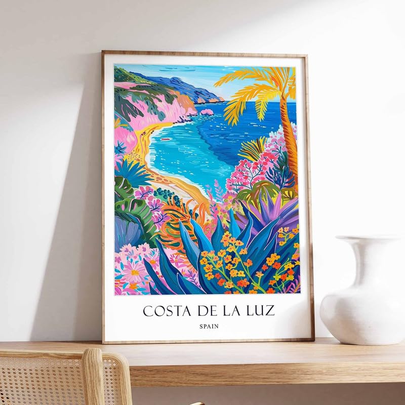 Affiche Costa de la Luz Espagne poster de voyage côtier format géant A0 pour décoration murale salon