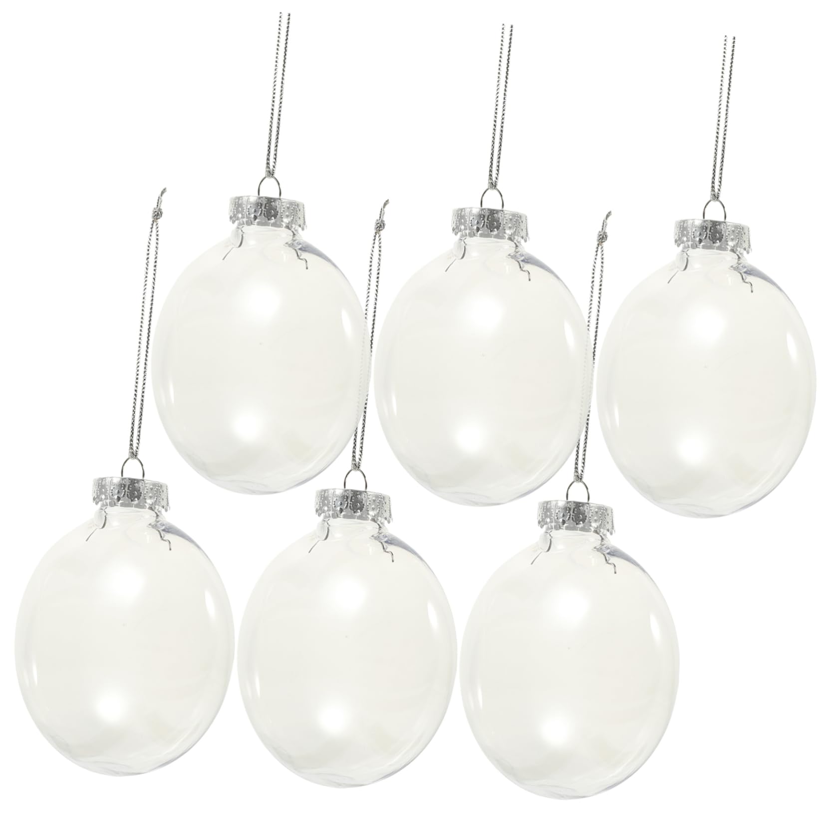 6piezas Transparentes Rellenables para Decoración Navideña Adornos Colgantes para Árbol De Navidad De Personalizables