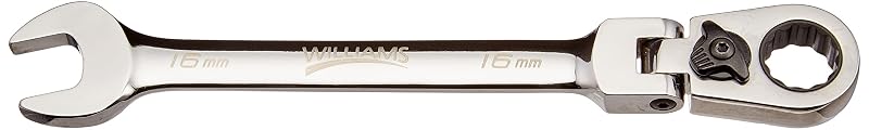 Chave combinada com catraca reversível de 16 mm, cabeça flexível e acabamento cromado Williams JHW1216MRCF