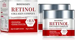 Creme de retinol para rosto com ácido hialurônico, creme de rugas para rosto, pescoço com ácido hialurônico de colágeno, creme facial hidratante para o dia e noite para homens e mulheres, 50 g (2)