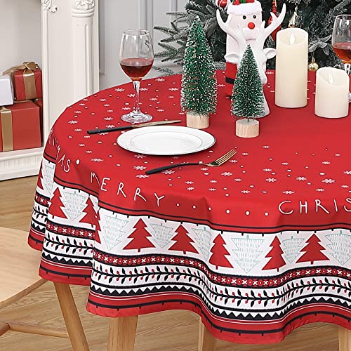 LinTimes Weihnachtstischdecke Wasserabweisende Tischwäsche...