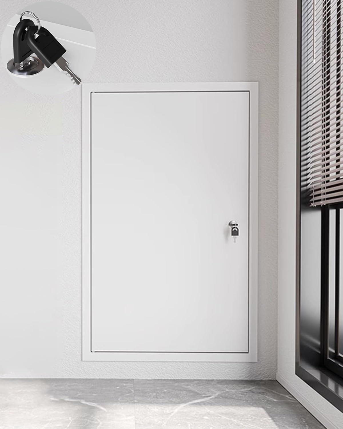 Lockable White Access Panel Wall Inspection Door Hatch Large 40x70cm Access Door with Key Sizes 400x400 to 800x800and Secure for Easy Access