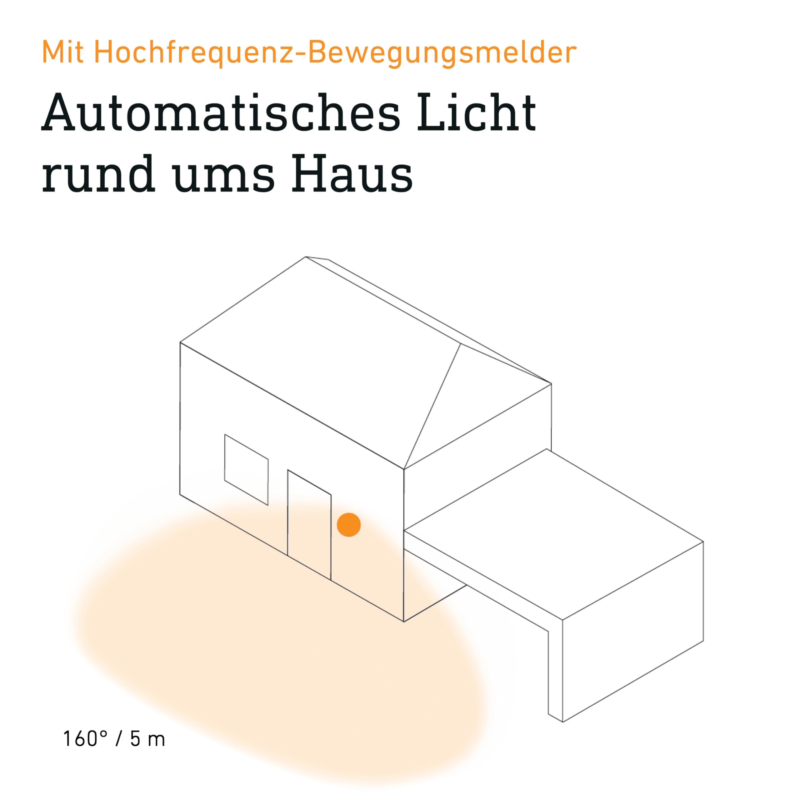 Steinel Außenleuchte L 800 SC Anthrazit, 1800K Amberlicht