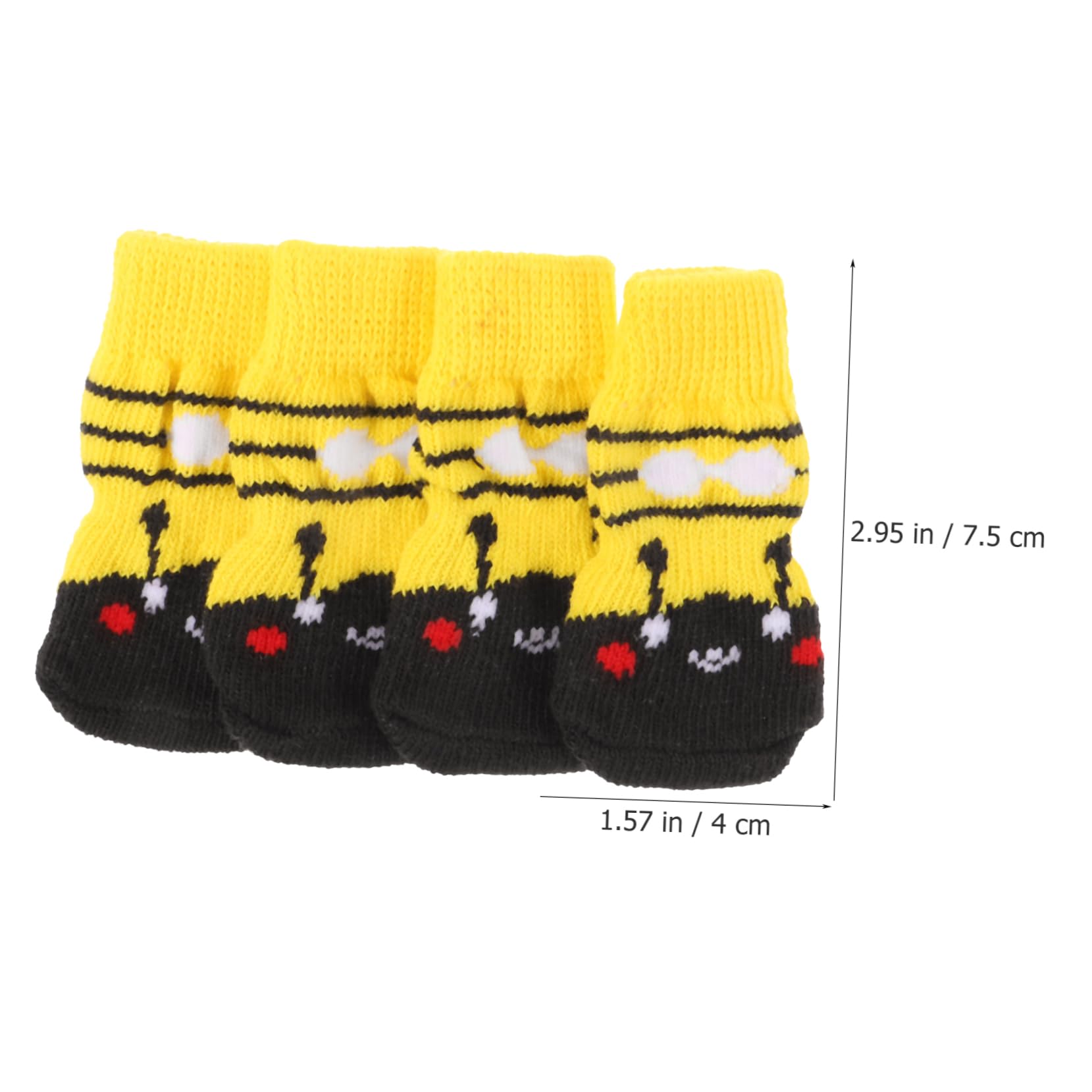 ERINGOGO 4Pcs Breathable Pet Socks for Dogs Non Slip Paw Protectors Adorable Winter Wear Resistant Cotton Socks for Indoor Use