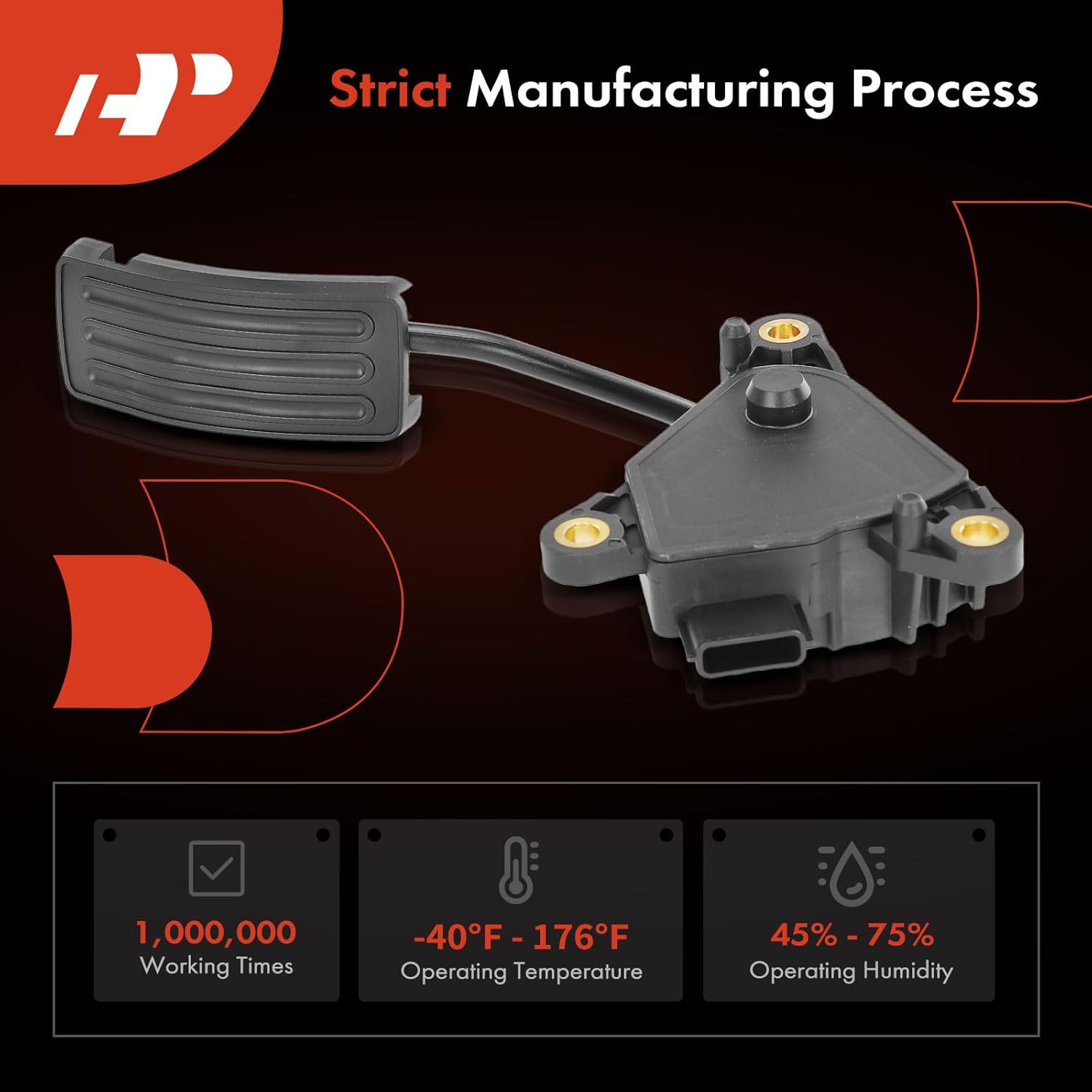 A-Premium Accelerator Pedal with Position Sensor Assembly Compatible with Nissan Sentra 2007-2012, 2.0L, Replace# 18002EP700